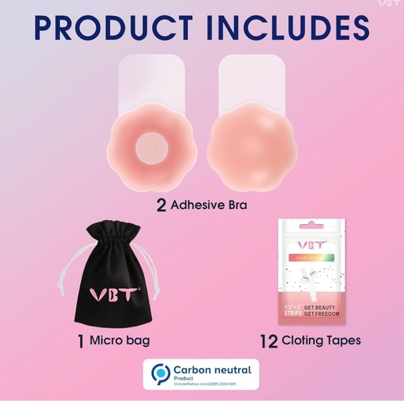 VBT Nipple Covers Adhesive Bra New - Picture 2 of 3